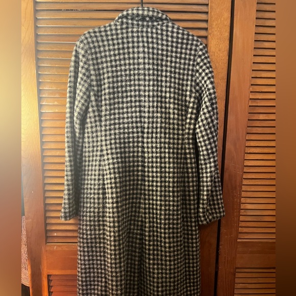 Loft Houndstooth Long Wool Blend Coat - Black & White - Picture 6 of 10